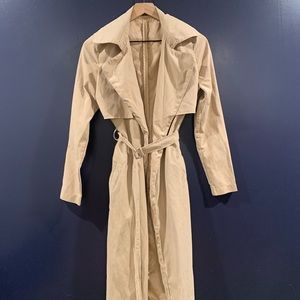 Missguided Suede Look Tan Lightweight Trench Coat